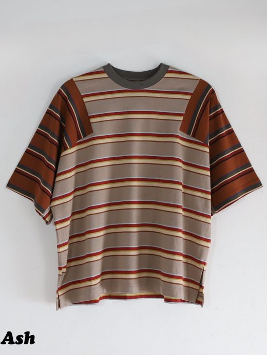 AMBERGLEAM PANEL MULTI BORDER T-SHIRT / 6colors