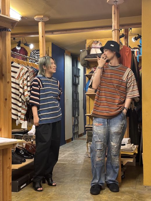 AMBERGLEAM PANEL MULTI BORDER T-SHIRT / 6colors