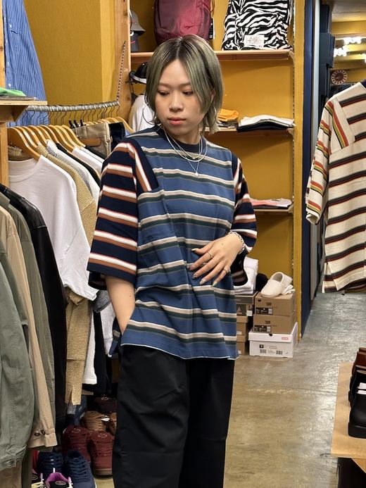 AMBERGLEAM PANEL MULTI BORDER T-SHIRT / 6colors