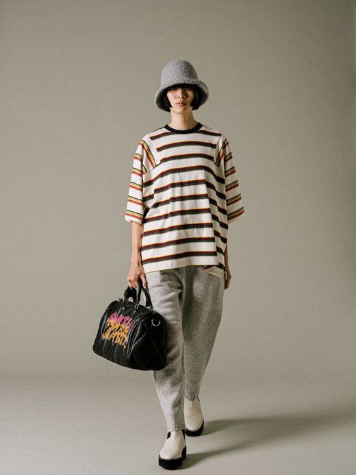 AMBERGLEAM PANEL MULTI BORDER T-SHIRT / 6colors