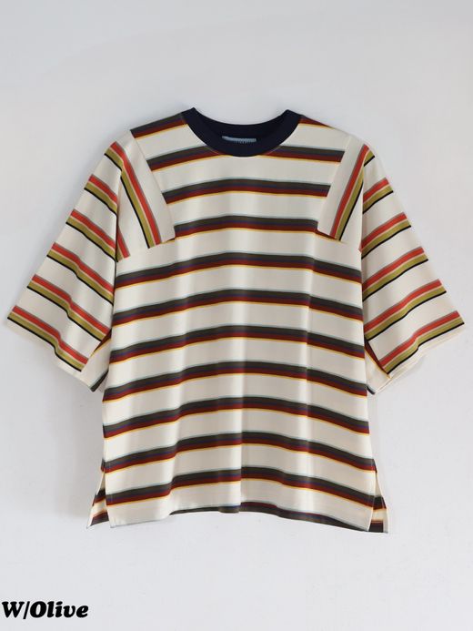 AMBERGLEAM PANEL MULTI BORDER T-SHIRT / 6colors