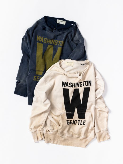 ANACHRONORM W PRINT CUT-OFF SWEAT PARKA / Off white