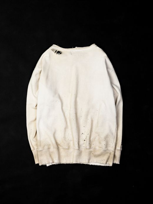 ANACHRONORM W PRINT CUT-OFF SWEAT PARKA / Off white
