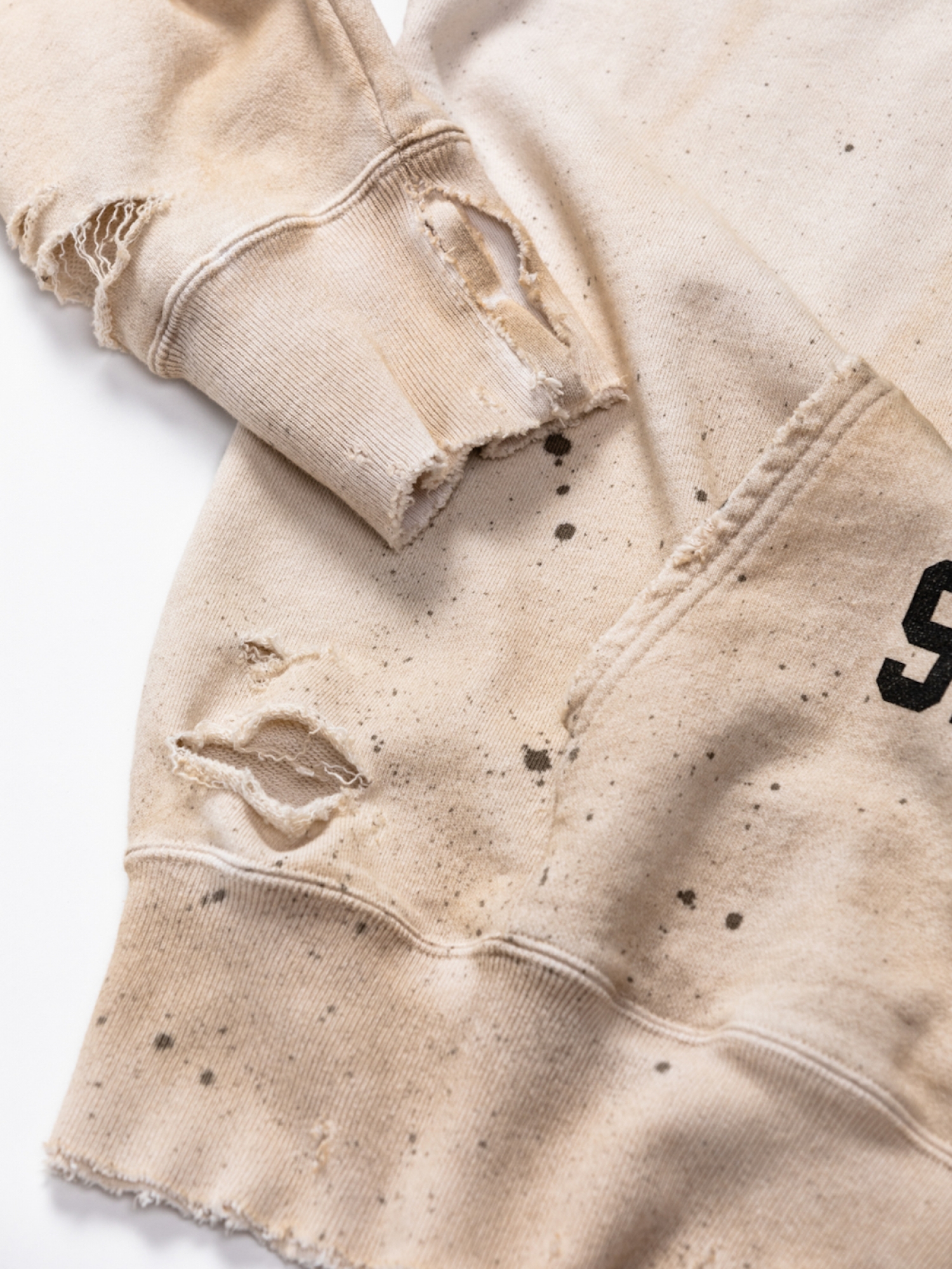 ANACHRONORM W PRINT CUT-OFF SWEAT PARKA / Off white | FLATBUSH