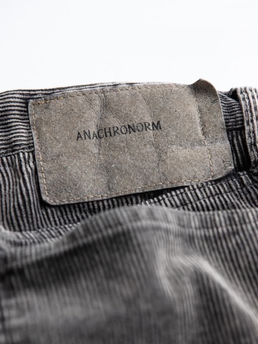 ANACHRONORM SULFUR DYED CORDUROY 5P WIDE PANTS / Sulfur black (bleached)