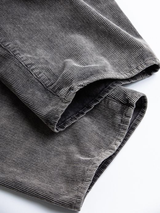 ANACHRONORM SULFUR DYED CORDUROY 5P WIDE PANTS / Sulfur black (bleached)