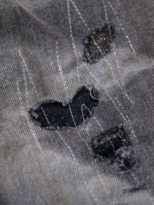 ANACHRONORM REMAKED BLANKET DENIM COVERALL SHIRTS / Black
