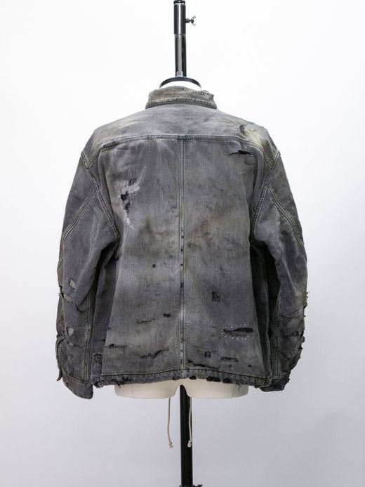 ANACHRONORM REMAKED BLANKET DENIM COVERALL SHIRTS / Black