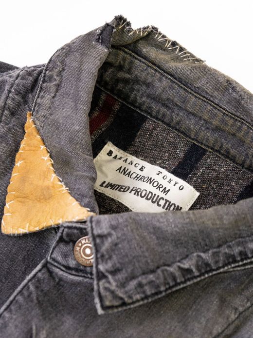 ANACHRONORM REMAKED BLANKET DENIM COVERALL SHIRTS / Black