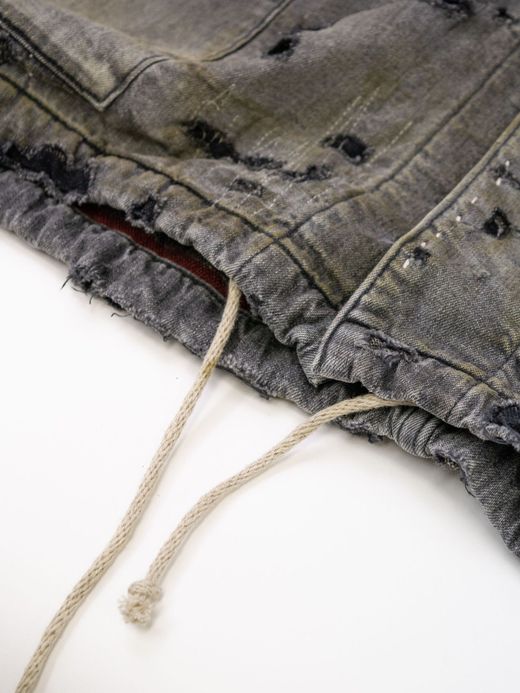 ANACHRONORM REMAKED BLANKET DENIM COVERALL SHIRTS / Black