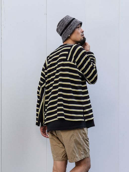 AMBERGLEAM PANEL BORDER LONG SLEEVE / Black