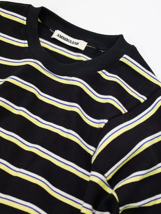 AMBERGLEAM PANEL BORDER LONG SLEEVE / Black