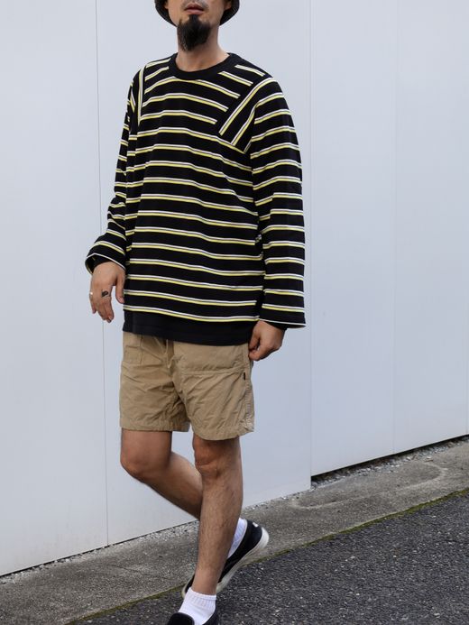 AMBERGLEAM PANEL BORDER LONG SLEEVE / Black