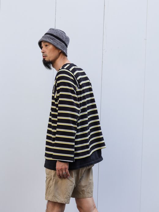 AMBERGLEAM PANEL BORDER LONG SLEEVE / Black