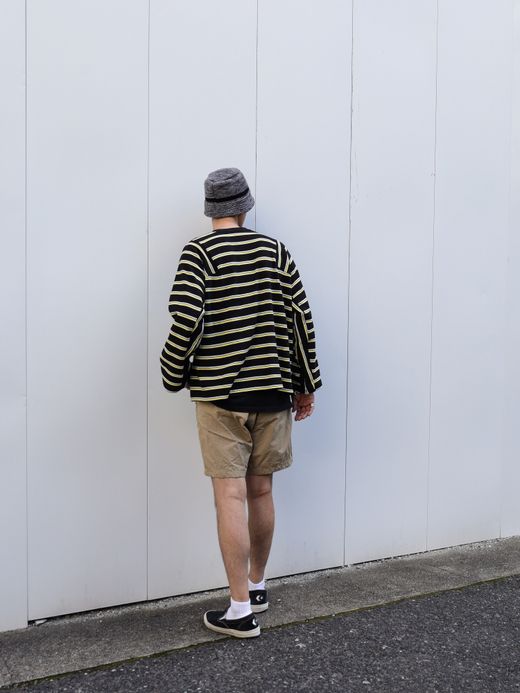 AMBERGLEAM PANEL BORDER LONG SLEEVE / Black