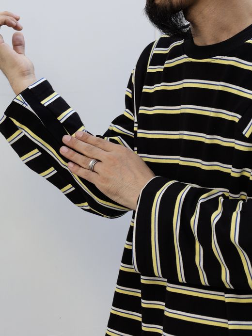 AMBERGLEAM PANEL BORDER LONG SLEEVE / Black