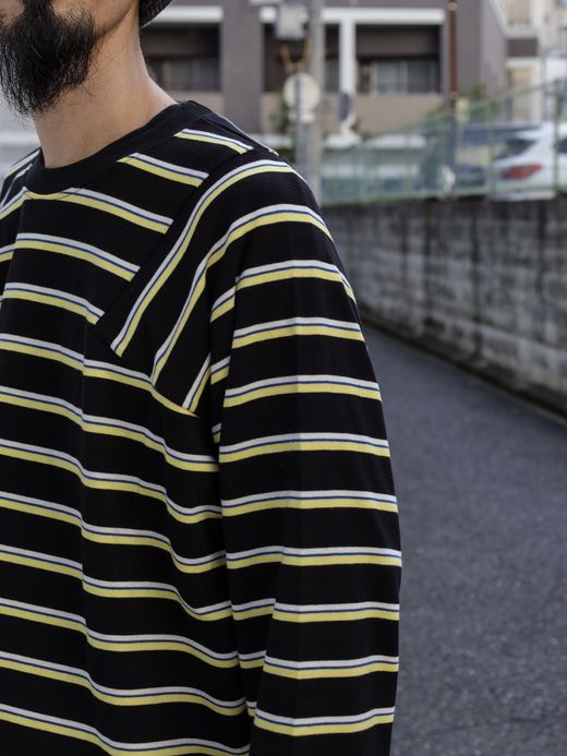 AMBERGLEAM PANEL BORDER LONG SLEEVE / Black