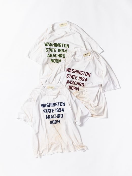 ANACHRONORM WASHINGTON DAMAGED PRINT T-S / Navy print