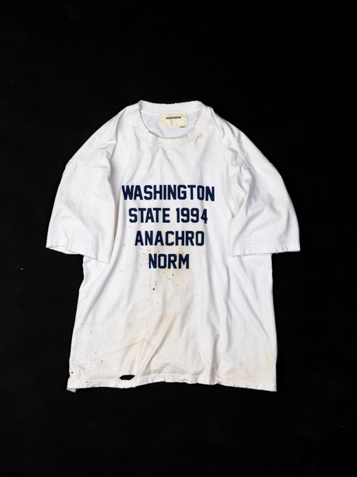 ANACHRONORM WASHINGTON DAMAGED PRINT T-S / Navy print