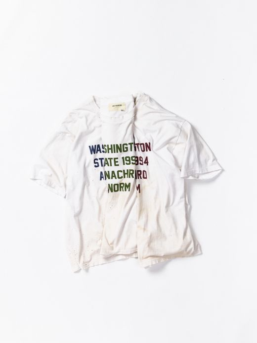 ANACHRONORM WASHINGTON DAMAGED PRINT T-S / Navy print