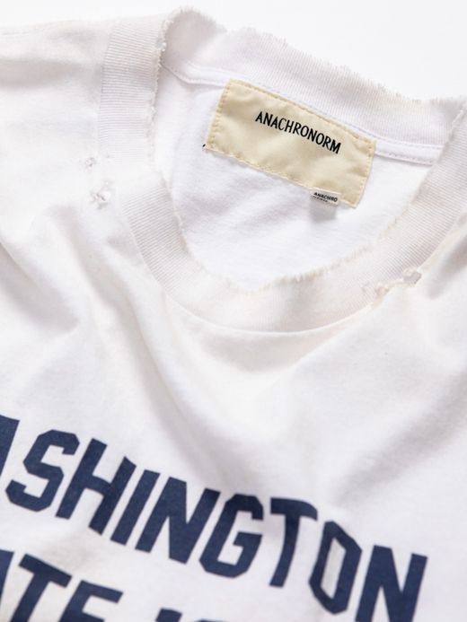 ANACHRONORM WASHINGTON DAMAGED PRINT T-S / Navy print