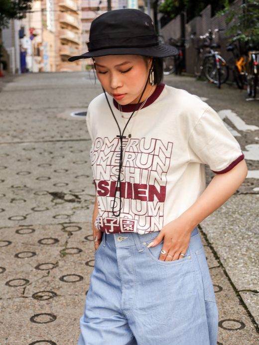 JHANKSON KOSHIEN HOMERUN TEE / White×burgundy