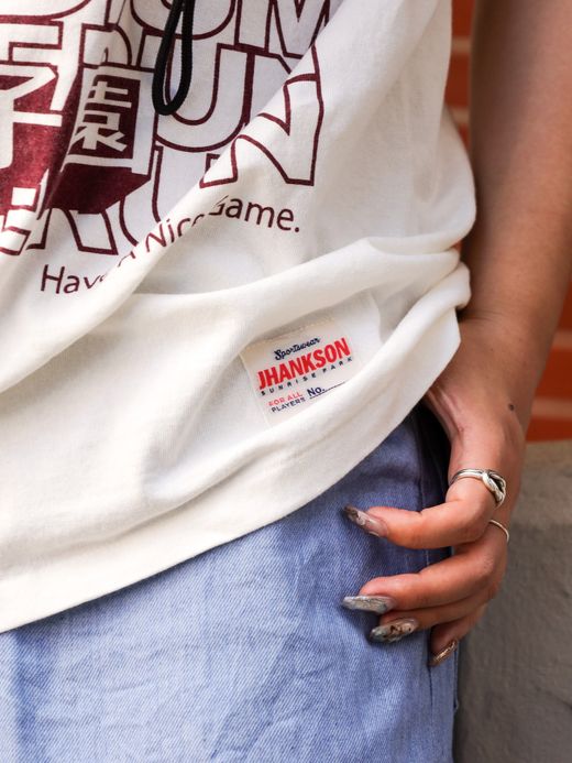 JHANKSON KOSHIEN HOMERUN TEE / White×burgundy