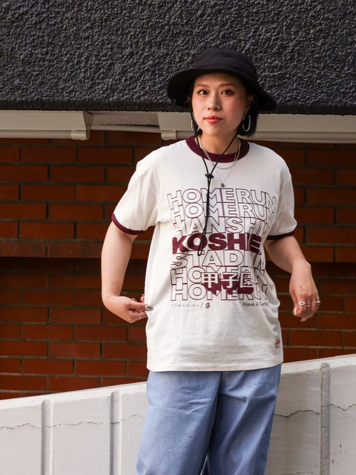 JHANKSON KOSHIEN HOMERUN TEE / White×burgundy