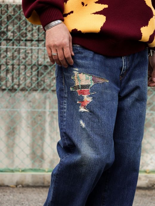 ANACHRONORM REMAKED 80’S WIDE 5P PANTS / Indigo