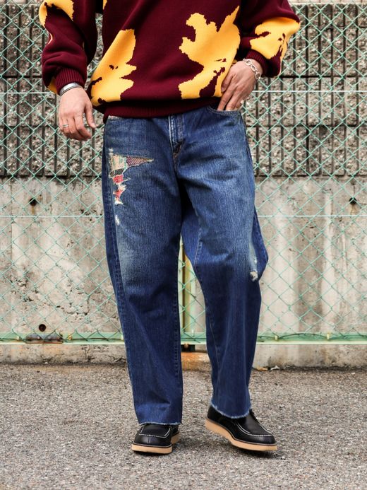 ANACHRONORM REMAKED 80’S WIDE 5P PANTS / Indigo