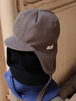 ORGANIC COTTON EARFLAP KNIT CAP / 3colors