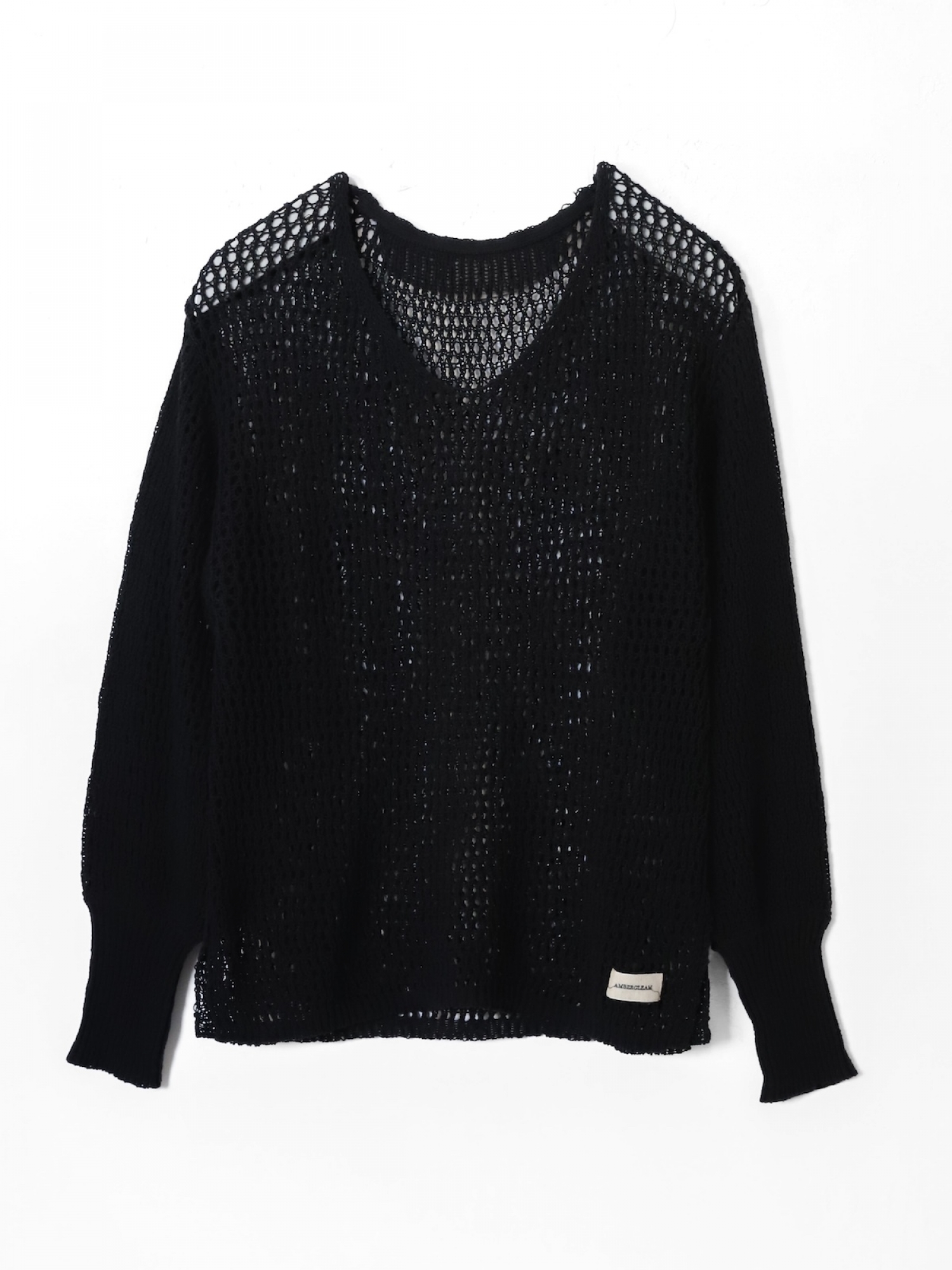 AMBERGLEAM MESH KNIT COTTON V NECK / 4colors | FLATBUSH