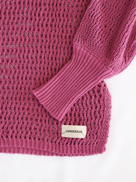 AMBERGLEAM MESH KNIT COTTON V NECK / 4colors