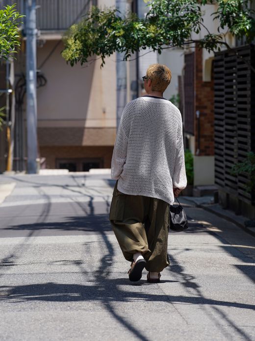 AMBERGLEAM MESH KNIT COTTON V NECK / 4colors