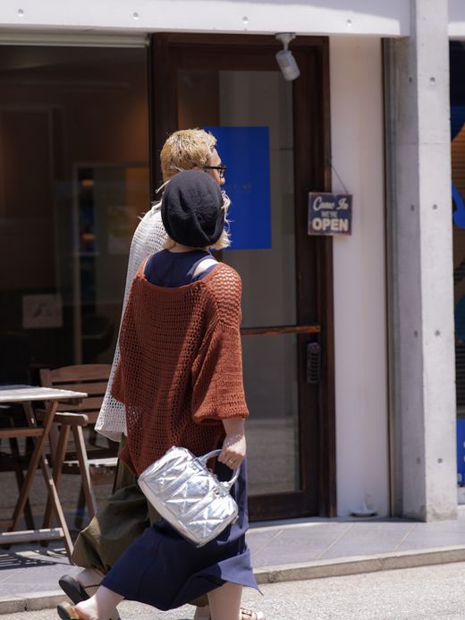 AMBERGLEAM MESH KNIT COTTON V NECK / 4colors