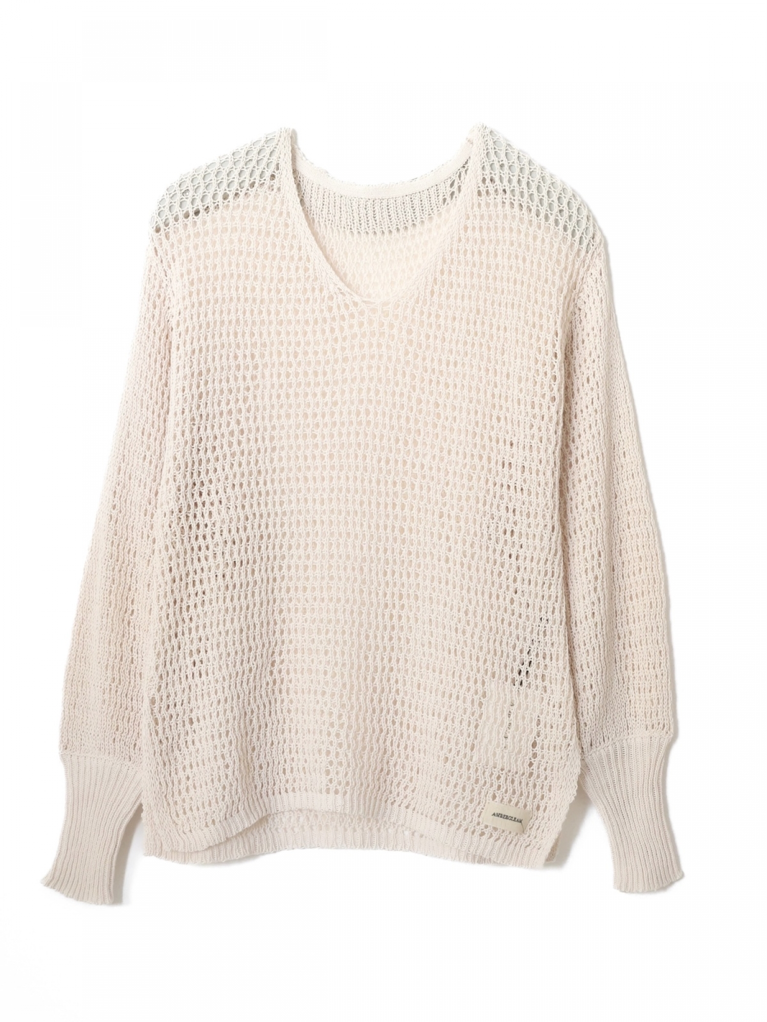 AMBERGLEAM MESH KNIT COTTON V NECK / 4colors | FLATBUSH