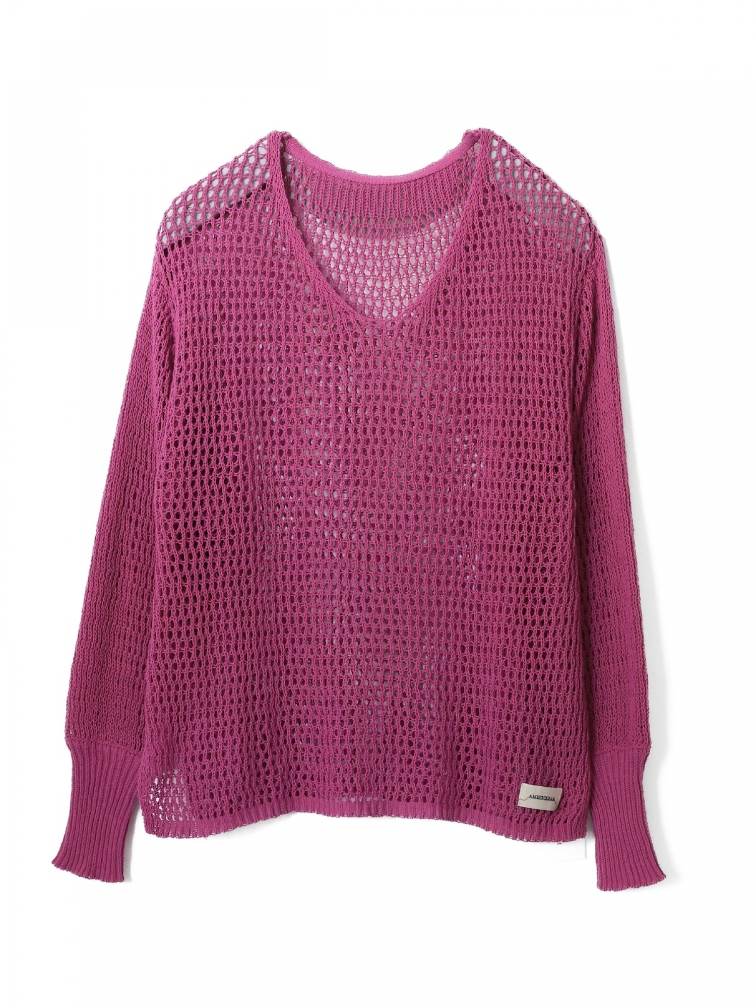 AMBERGLEAM MESH KNIT COTTON V NECK / 4colors | FLATBUSH
