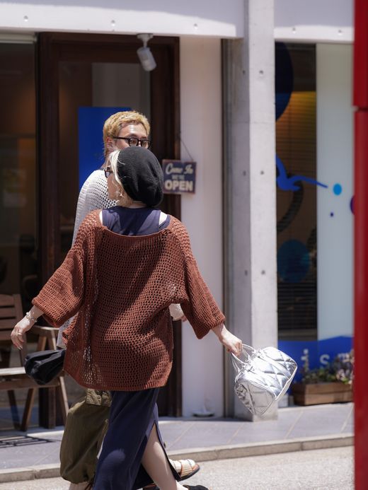 AMBERGLEAM MESH KNIT COTTON V NECK / 4colors