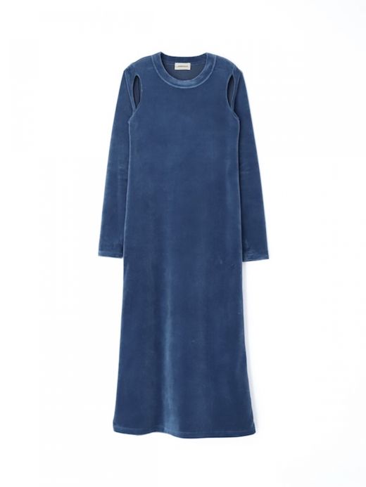 AMBERGLEAM VELVET PILE SLIT DRESS / 3colors