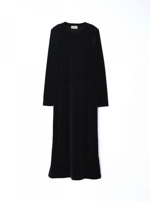 AMBERGLEAM VELVET PILE SLIT DRESS / 3colors