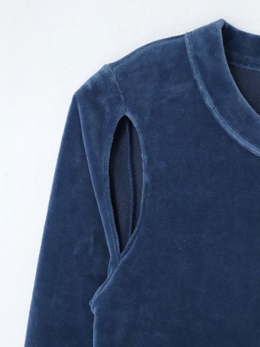 AMBERGLEAM VELVET PILE SLIT DRESS / 3colors