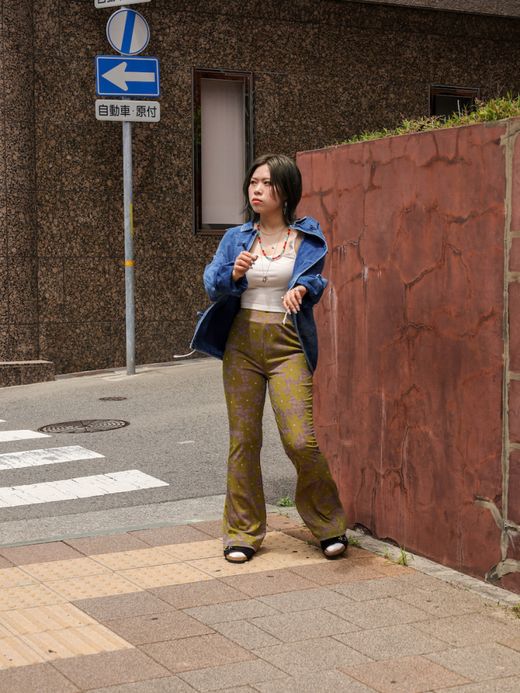 AMBERGLEAM FLOWER CUT FLARE PANTS / 3colors