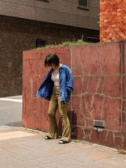 AMBERGLEAM FLOWER CUT FLARE PANTS / 3colors