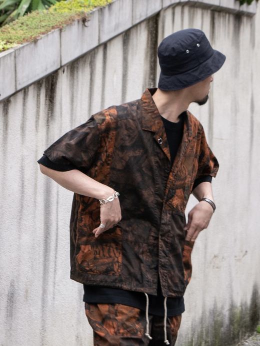 ANACHRONORM PATCH WORK S/S COVERALL SHIRT / Orange