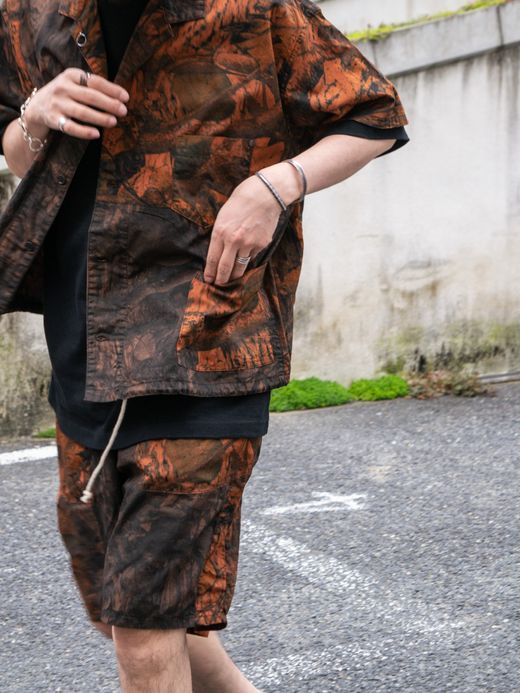 ANACHRONORM PATCH WORK S/S COVERALL SHIRT / Orange