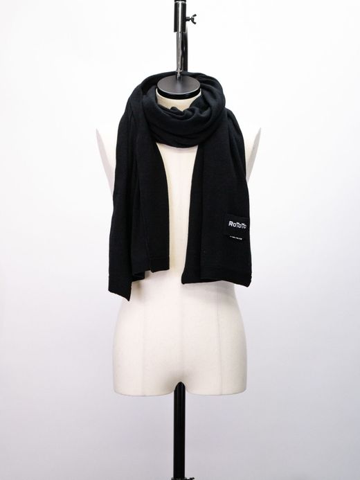 ROTOTO COTTON CASHMERE MUFFLER / Black