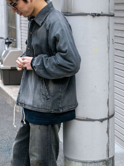 ANACHRONORM DENIM COACH JACKET / Black