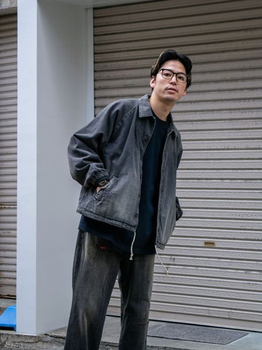 ANACHRONORM DENIM COACH JACKET / Black