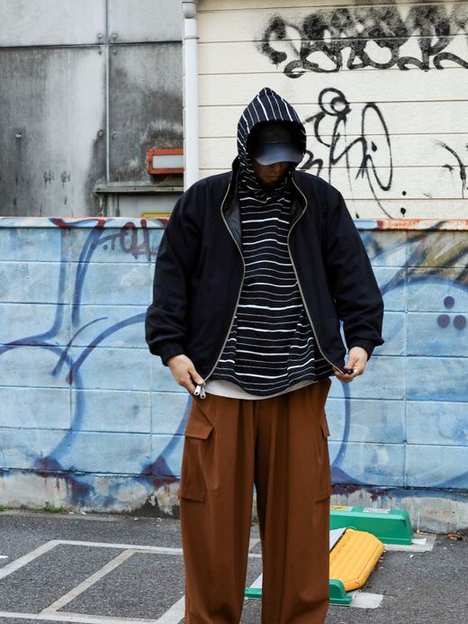 AMBERGLEAM FABRIC REVERSIBLE BLOUSON / Black