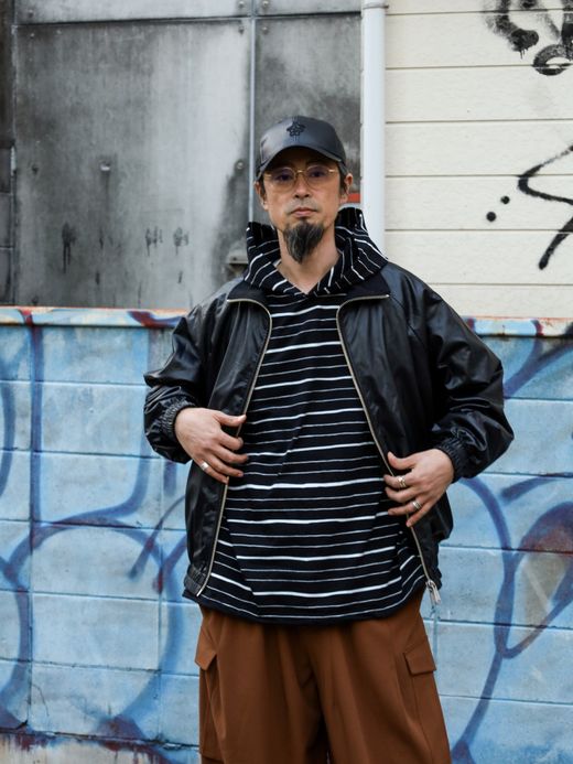 AMBERGLEAM FABRIC REVERSIBLE BLOUSON / Black